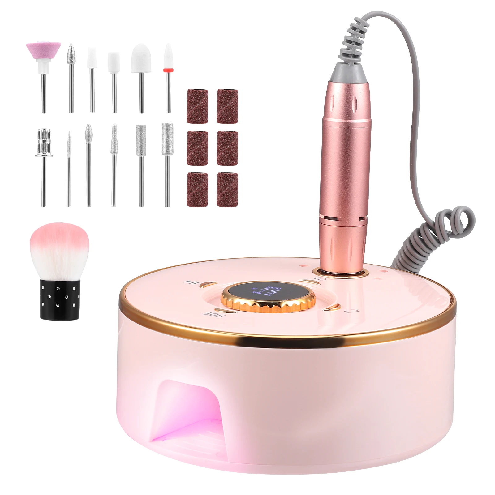 

Электрическая дрель для ногтей 12 в 1, профессиональная электрическая пилочка для ногтей, 40000 об/мин, набор для сверления ногтей с ЖК-дисплеем для акрилового геля