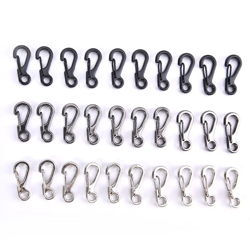 10 Pcs Mini Spring Backpack Clasps Climbing Carabiners EDC Keychain Camping Bottle Hooks Paracord Tactical Survival Gear