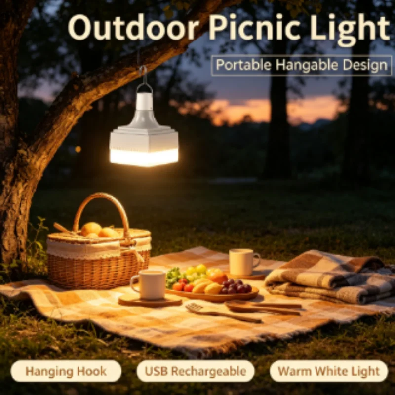 Camping Light Emergency LED Portable Lantern USB Rechargeable Bulb for Reading Work Lighting Indoor Outdoor Night Light