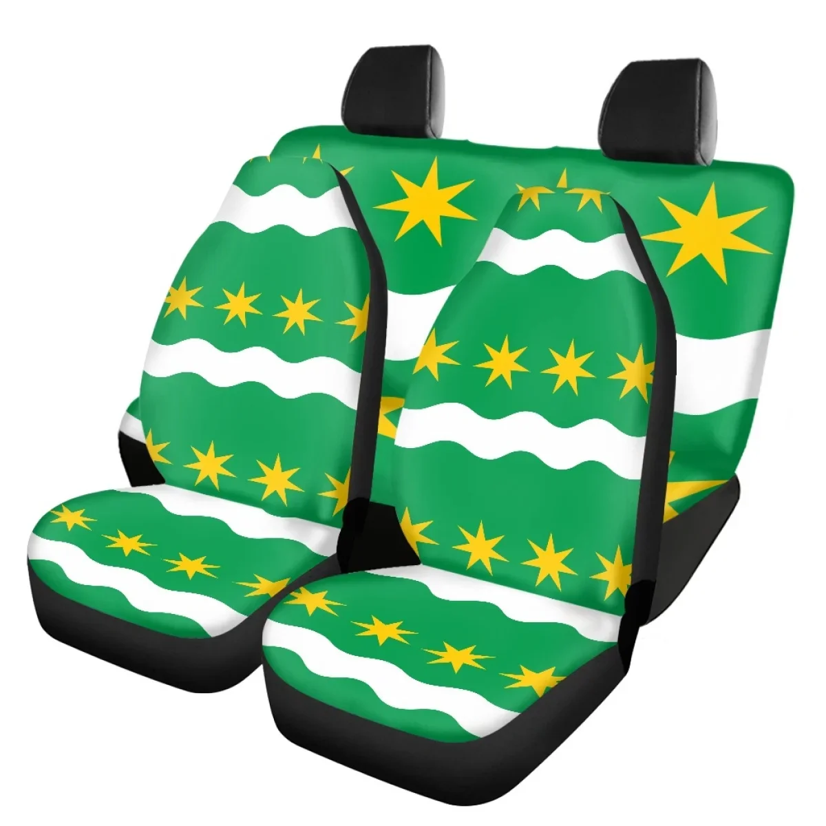 

Breathable Vehicle Seat Protector for Car Seat Congo Flag Design Comfortable Front/Back Car Seat Covers Full Set Auto Durable