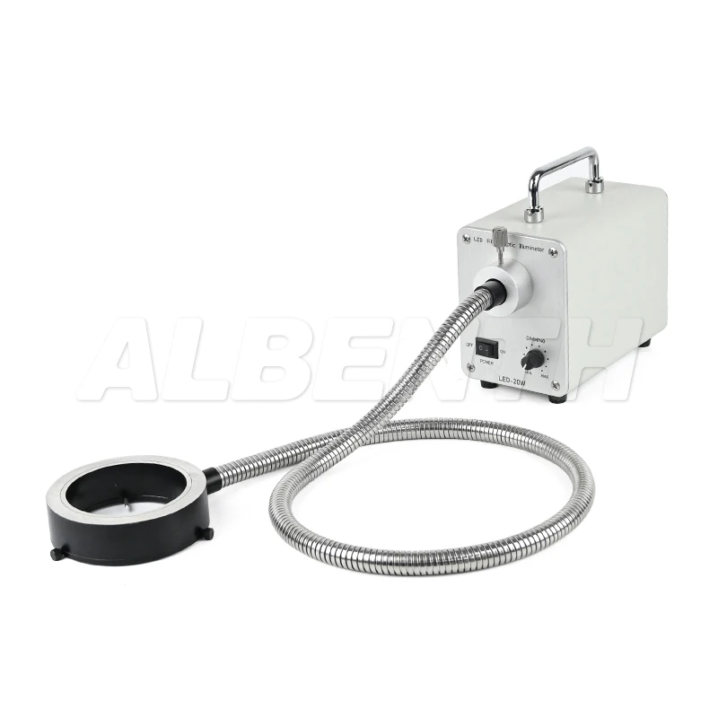 20W Cold Fiber Optic Microscope O-Ring Light Illuminator With 1.0M Fiber Optic