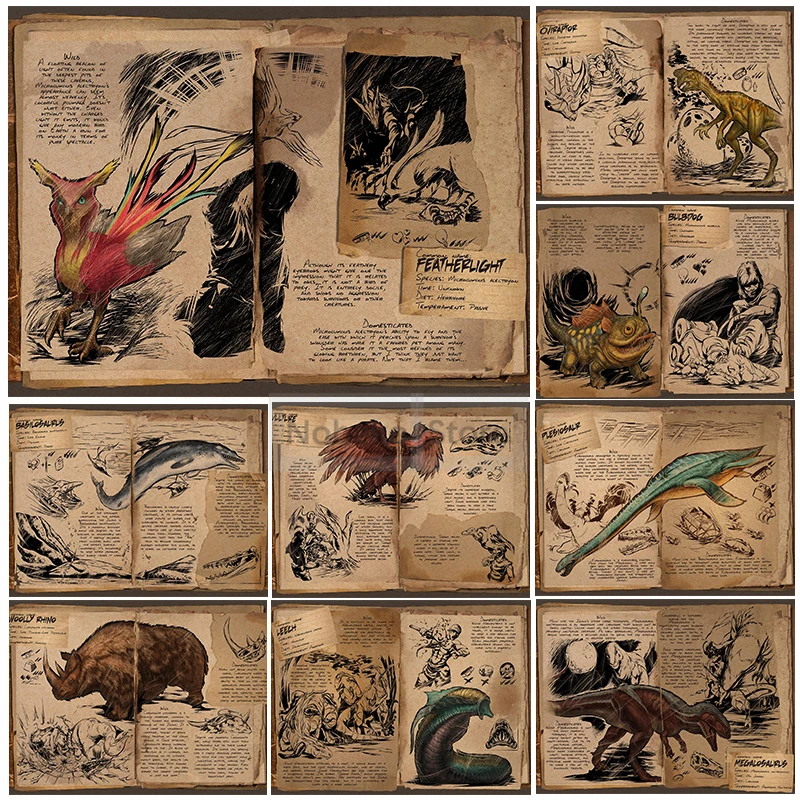 لعبة تابوت البقاء على قيد الحياة مخلوقات متطورة المشارك الكائنات البدائية الرجعية يطبع حائط لوح رسم الفن صور ديكور غرفة المنزل 2 #1