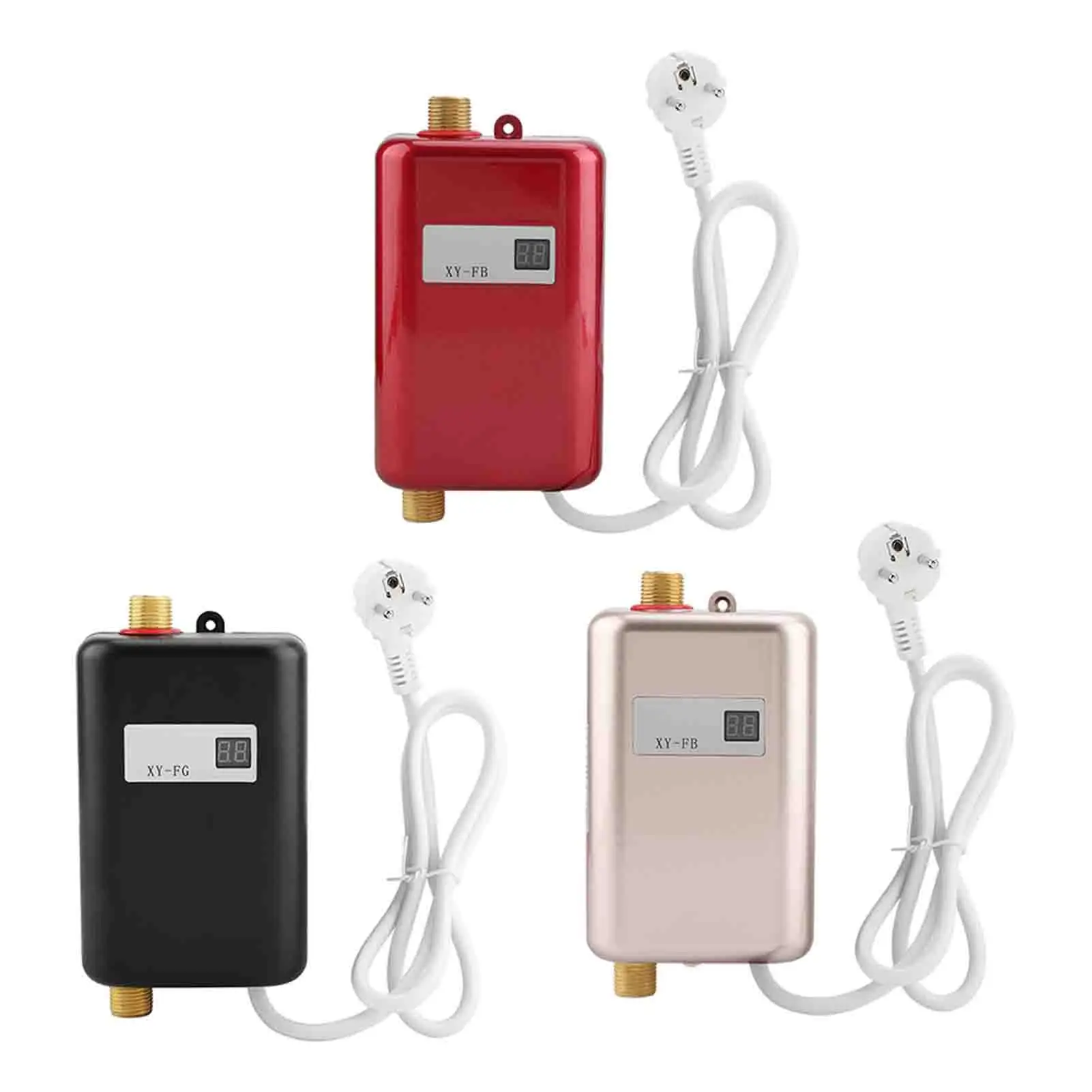 Chauffe-eau électrique instantané sans réservoir, 220V, 3800W, avec écran LCD, usage domestique et commercial, petit format, eau chaude