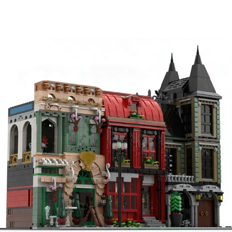 Set di Costruzioni Modulari Personalizzabili 'Casa delle Macchine Curiose e Strane' da 1441 Pezzi, Modello Creativo Fai-da-Te, Regalo di Natale