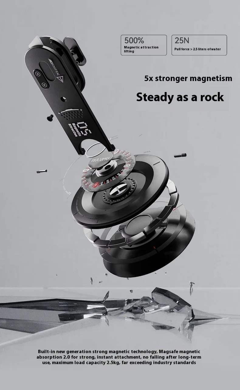 حامل هاتف مغناطيسي هوائي من Aulumu G05 - فائق النحافة وقابل للطي ومتعدد الاستخدام، يناسب iPhone 16 Pro Max/15/14/13، يأتي مع فتح الشاشة