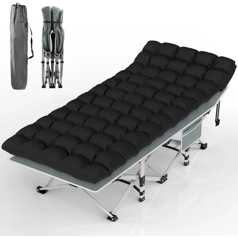 

Camping Cot, Folding Camping Cot Bed for Adults Sleeping 1200D Double Layer Oxford Portable Folding Outdoor