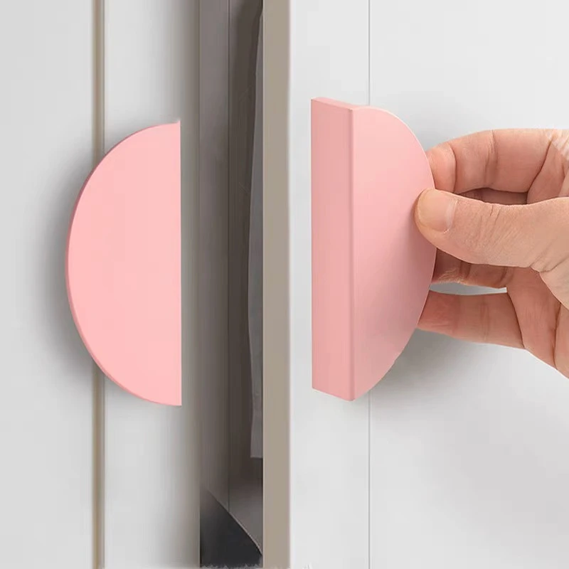 1Pcs Semi-circular Cream Style Children's Room Color Handle Furniture Wardrobe Door Drawer Knob Colorful Kitchen Cabinet Handles