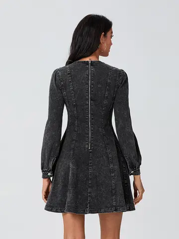 6 best sales डेनिम मिनी ड्रेस - №6