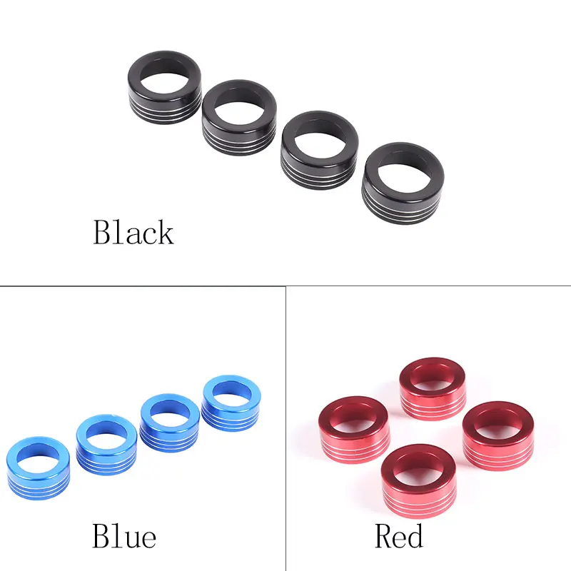 For Toyota Tundra 2007-2013 Car Air Condition Knob Audio Volume Control Button Circle Decoration Trim Ring Cover  Accessories