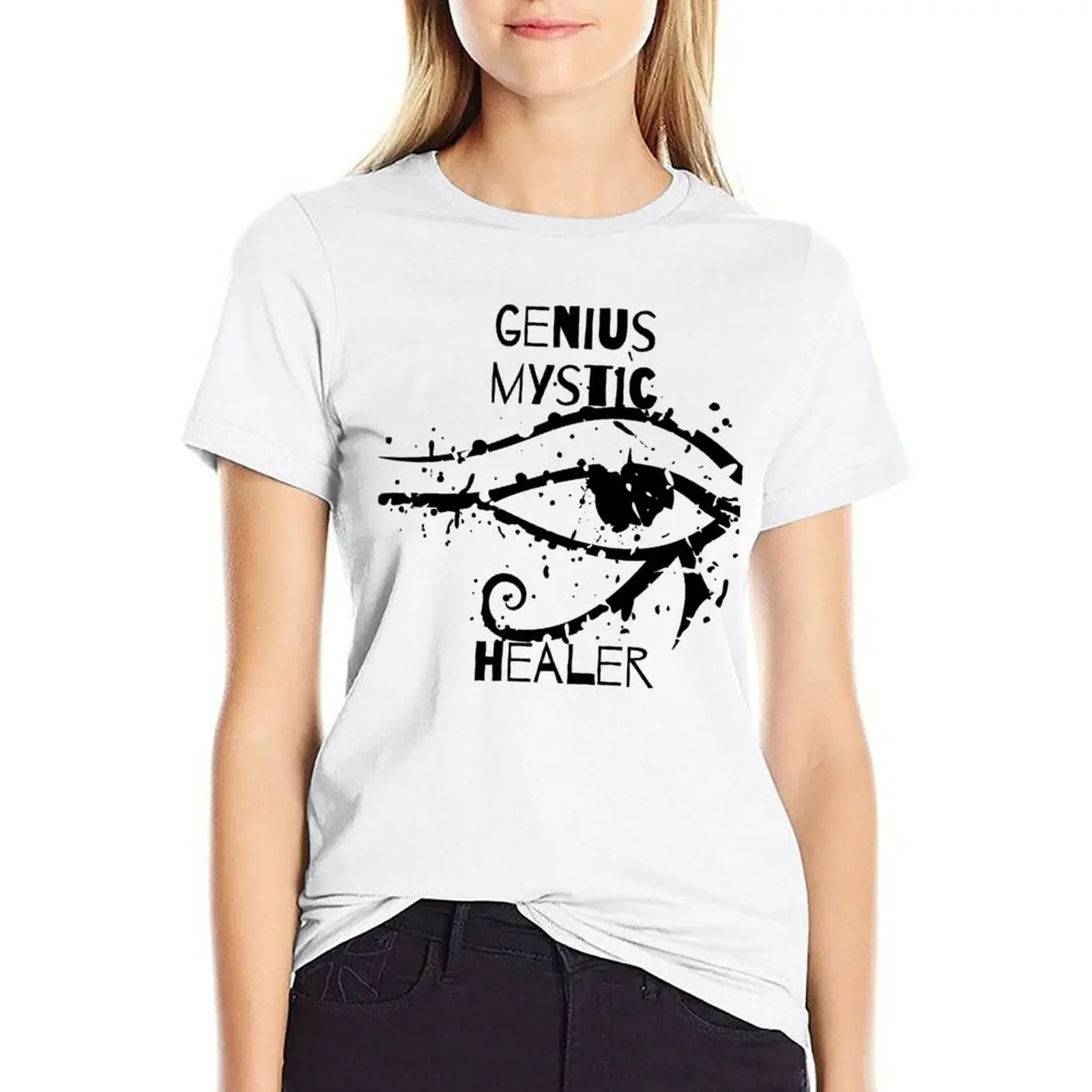 GENIUS MYSTIC HEALER T-shirt korean fashion vintage clothes lady clothes t-shirts for Women pack