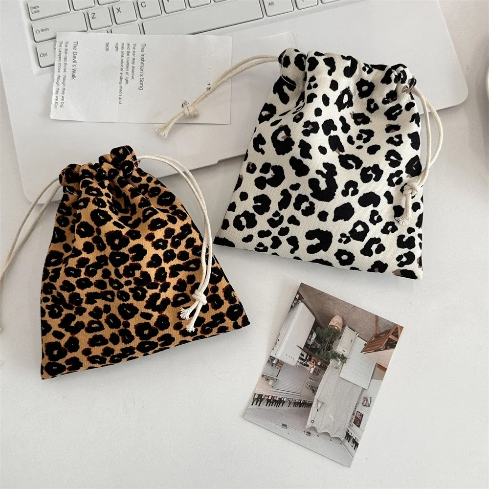 Cotton Floral Drawstring Cosmetic Bags Fashion Girl Coin Bags Purse Keys Earphone Lipstick Toiletry Makeup Organizer Pocket Bags
