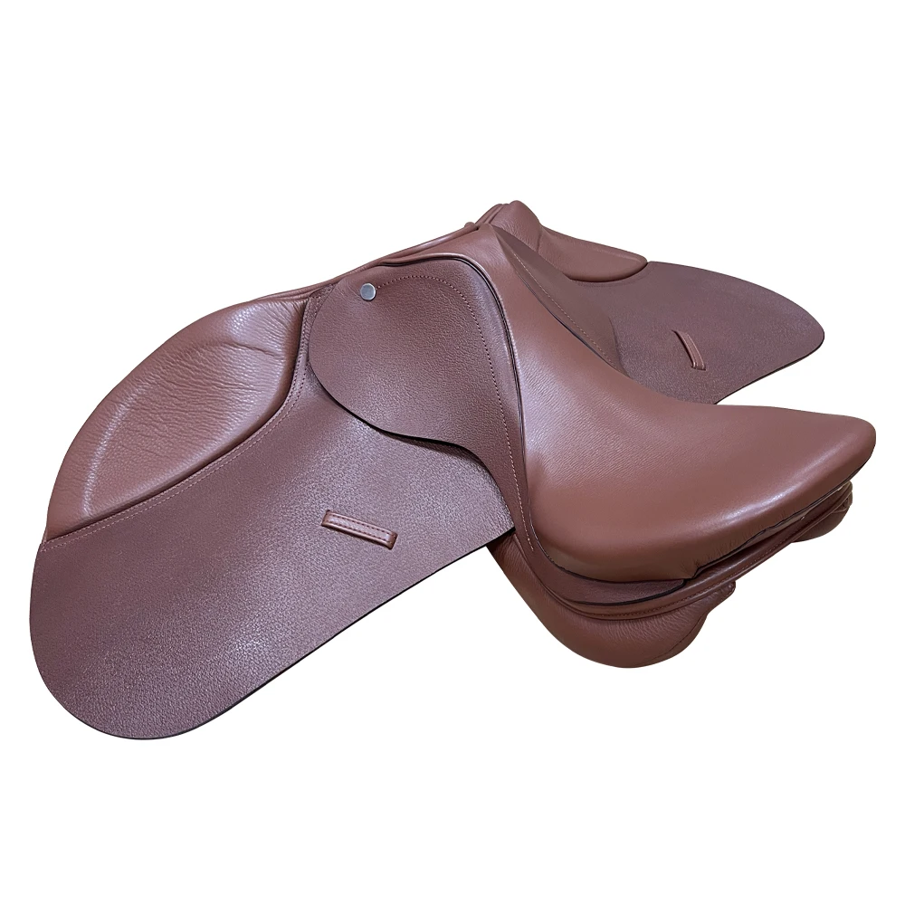 Soft smooth skin proof leather saddle for horse riding and sporting activities