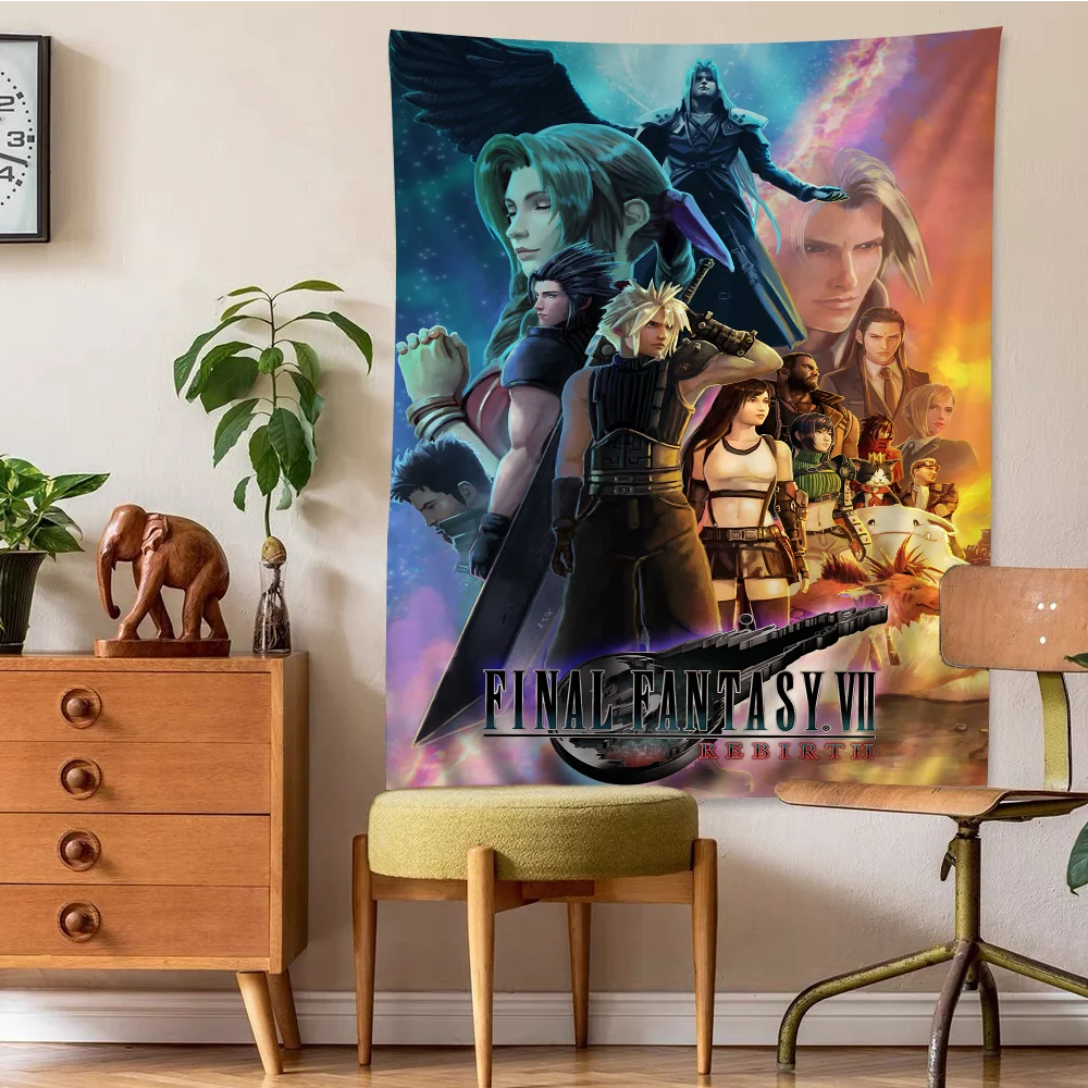 Anime Figure Sketch Videogames FINAL FANTASY DIY Wall Tapestry For Living Room Home Dorm Decor Wall Art Decor