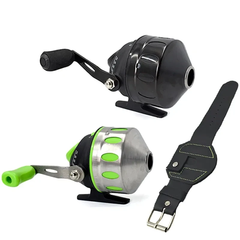 JG35 New Fish Wheel Black/green High Speed Ratio 4.3:1 Metal Fishing Reel for Outdoor Shooting Slingshot and Fishing Rod