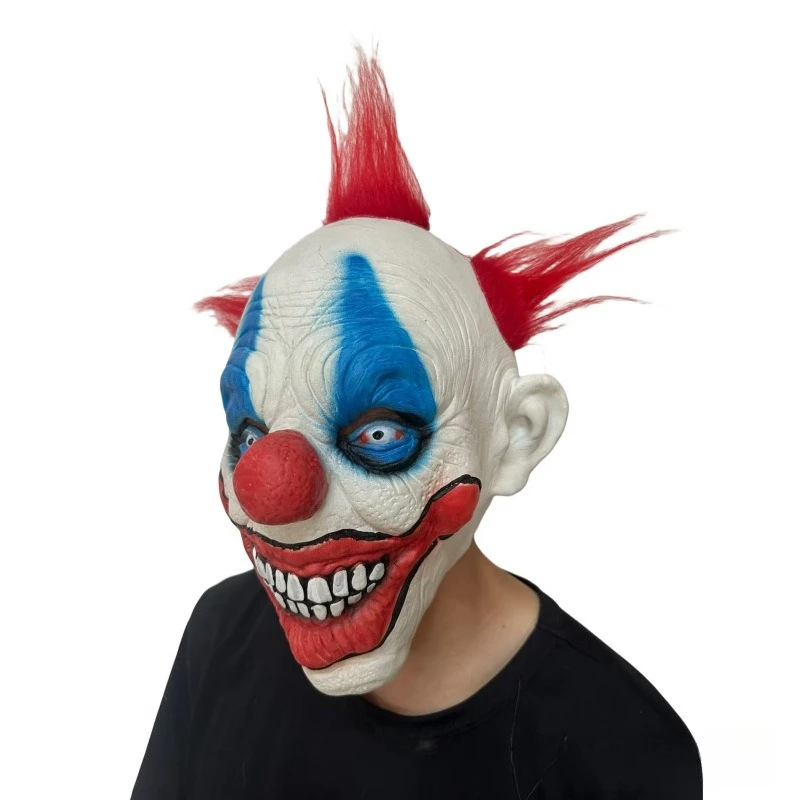 Halloween Scary Clown Latex Mask Full Face Horror Mask Creepy Costume Cosplay Party Prop for Adults