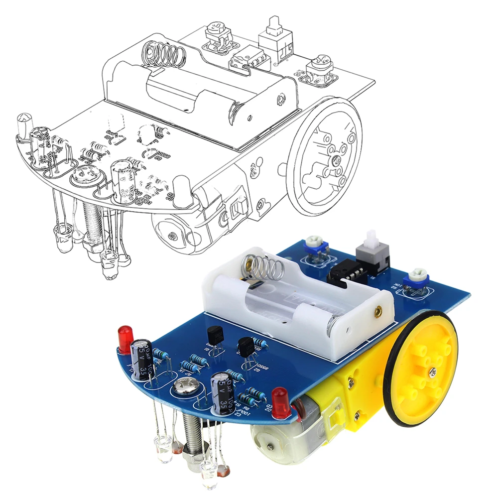 D2-1 Intelligent Tracking Line Smart Car Kit TT Motor Electronic DIY Kit Smart Patrol Automobile Parts DIY Electronic Kit