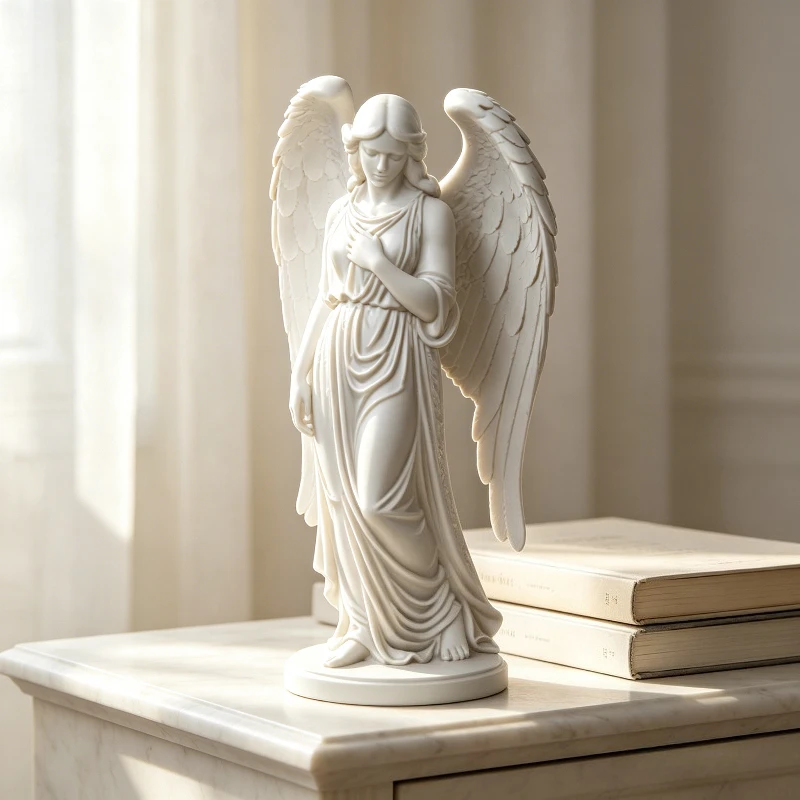 3DPrinted Winged Angel Statue,Exquisite Relief Art Decor,Desktop Ornament for Home,Cafe,BarBookstore,Elegant Art SpaceDecoration