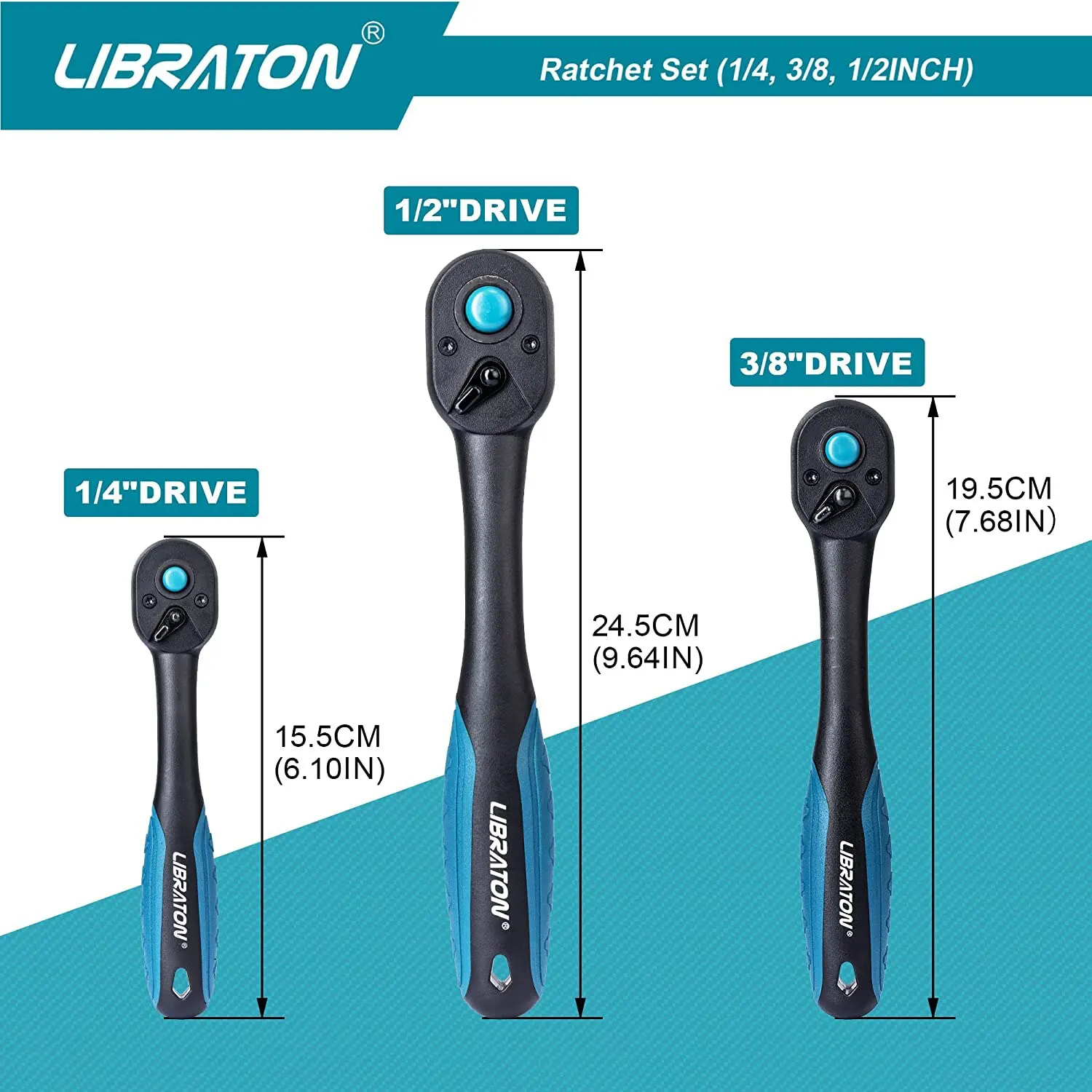 Libraton Ratchet Set, 3Pcs 1/4\