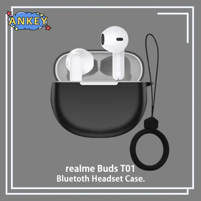 Case for Realme Buds T01 Protective Earphone Cover Ring Anti-fall Soft Silicone Wireless Bluetooth Earbuds Carrying