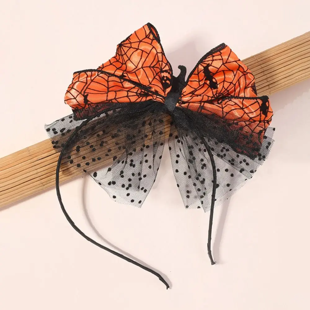 Cute Spider Halloween Hair Hoop Mesh Ins Style Party Hairband Headwear Hair Accessories Pumpkin Hairband Cosplay Decoration