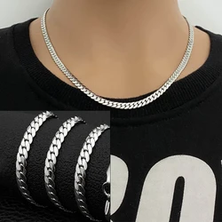 1pc 3/5/6 mm Men Stainless Steel Cuban Link Chain Bracelet Necklace Fashion Hip Hop Chain Necklace Male Jewelry gift