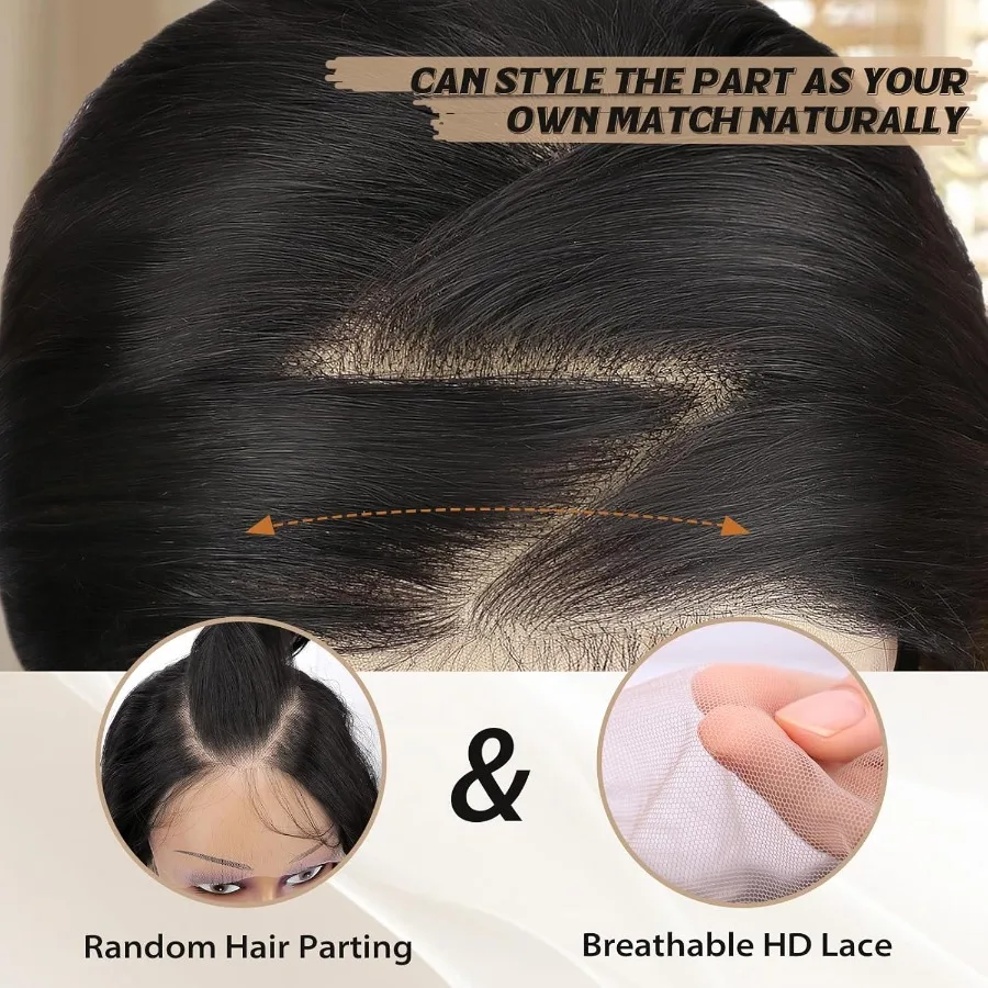 أسود الاصطناعية الدانتيل شعر مستعار أمامي 13 × 4 HD الدانتيل موجة شعر مستعار 26 بوصة طويلة متموجة الباروكات مع شعر الطفل الاصطناعية الدانتيل شعر مستعار أمامي للنساء D #2