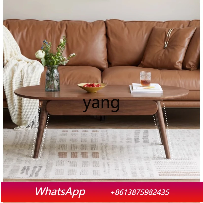 

tgf Solid Wood Coffee Table Living Room Home Black Walnut Simple Modern Small Apartment Natural Wood Tea Table