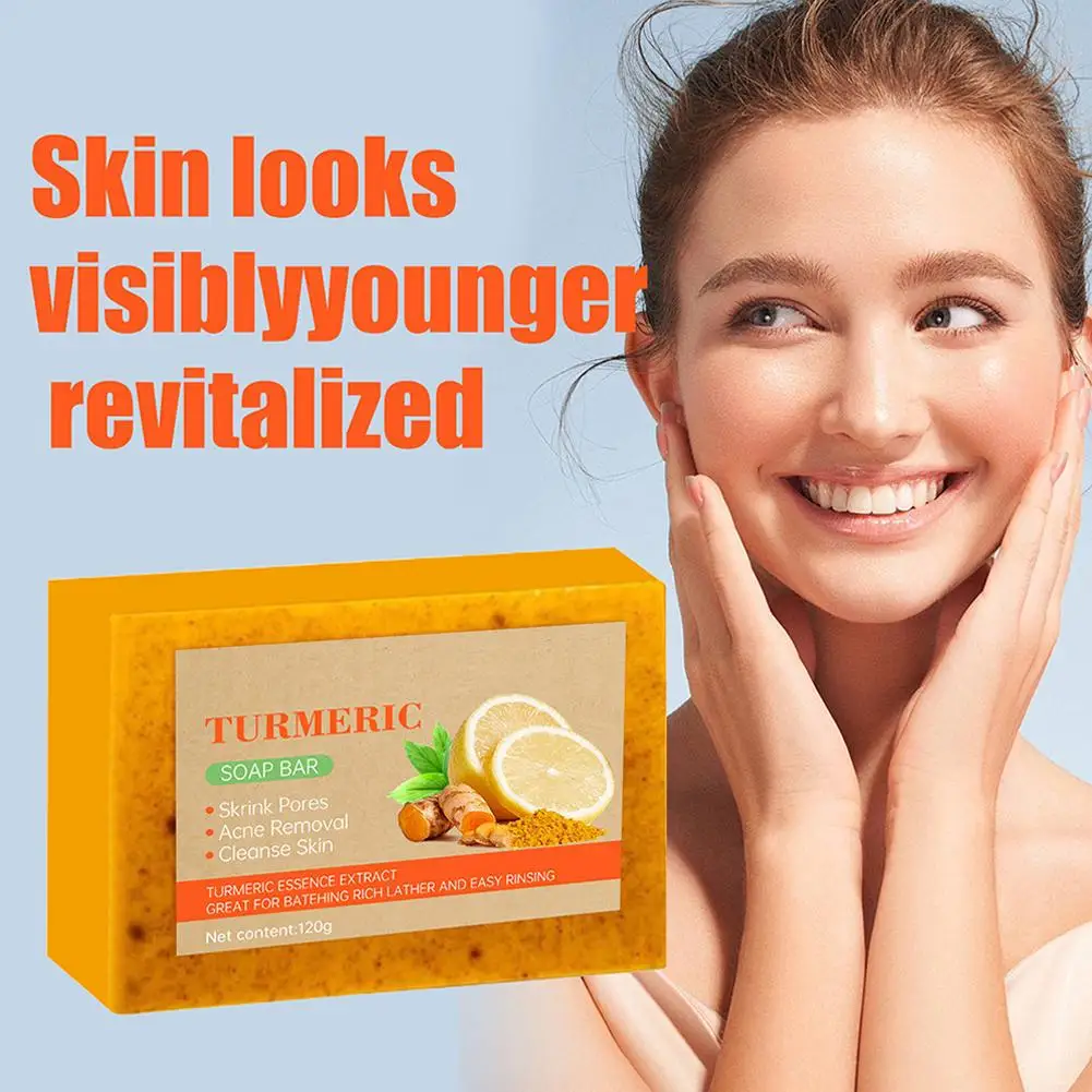 100g Lemon Turmeric Kojic Acid Soap Natural Brightening Improves Dull Skin Gentle Clean Oil Control Face Skin Care