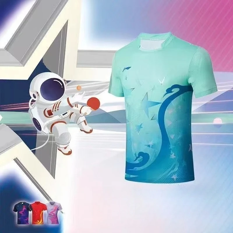 New Table Tennis Sportswear Badminton Short-sleeved Tops Competition Suits T-shirts Breathable Sweat-absorbent Deodorant