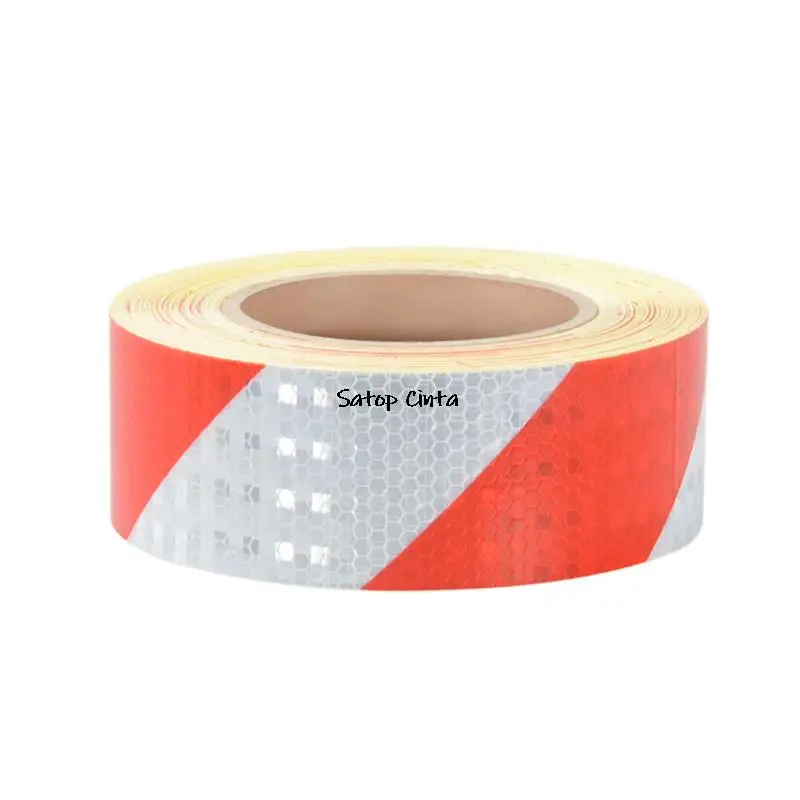 Wholesale High Quality Red White Twil Engineering Grade Reflective Warning Tape Self-adhesive 5cm Wide Road Traffic Reflect Film