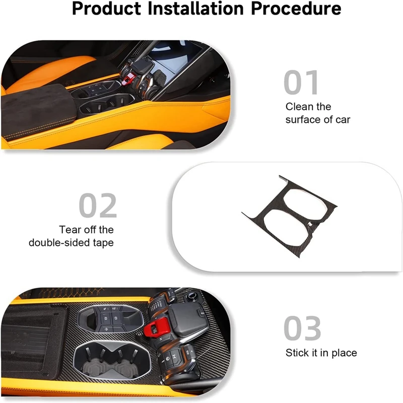 Car Central Control Water Cup Holder Panel Trim Cover Interior Accessories For Lamborghini URUS 2018-2021