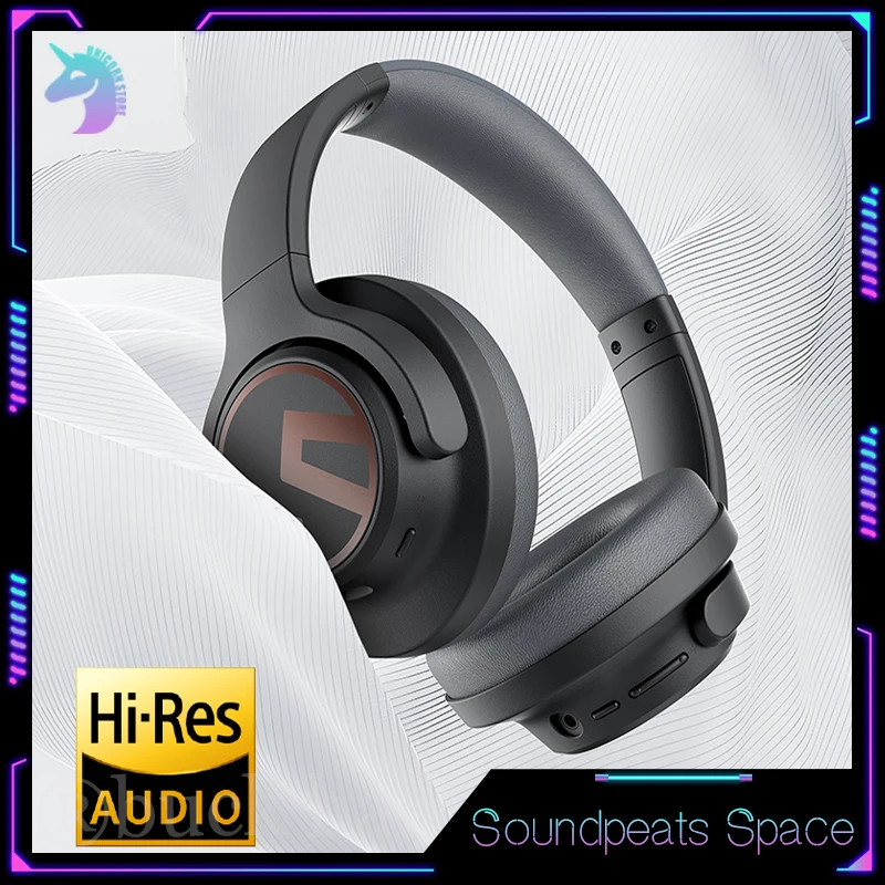 

Беспроводные Bluetooth-наушники Soundpeats Space с сабвуфером, Hi-Fi, активное шумоподавление, время автономной работы 123 часов, игровые наушники