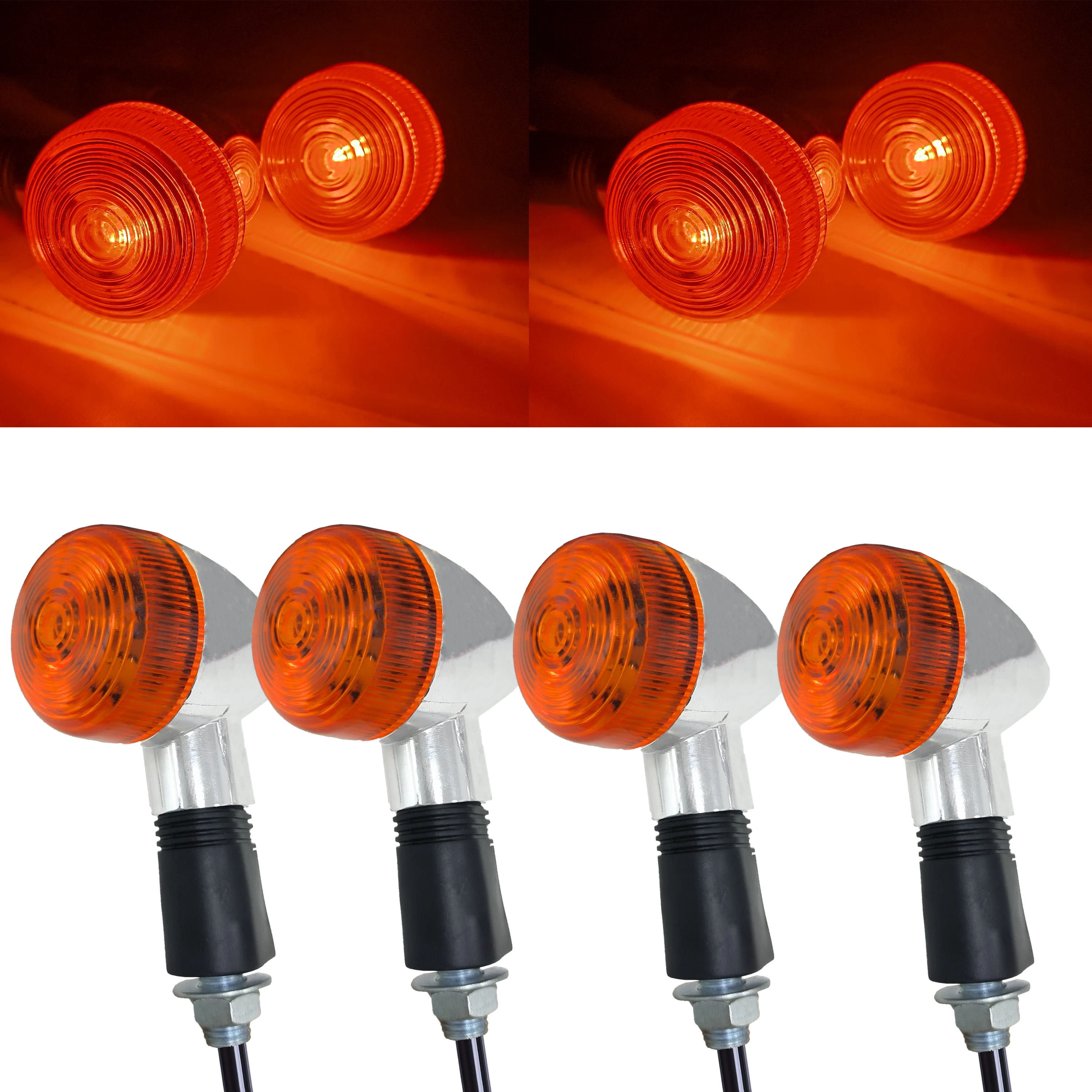 

4pcs Motorcycle Turn Signals Lights For Kawasaki Vulcan VN800 900 1500 1600 1700 2000Custom Honda VTX1300 C R S RETRO Turn light