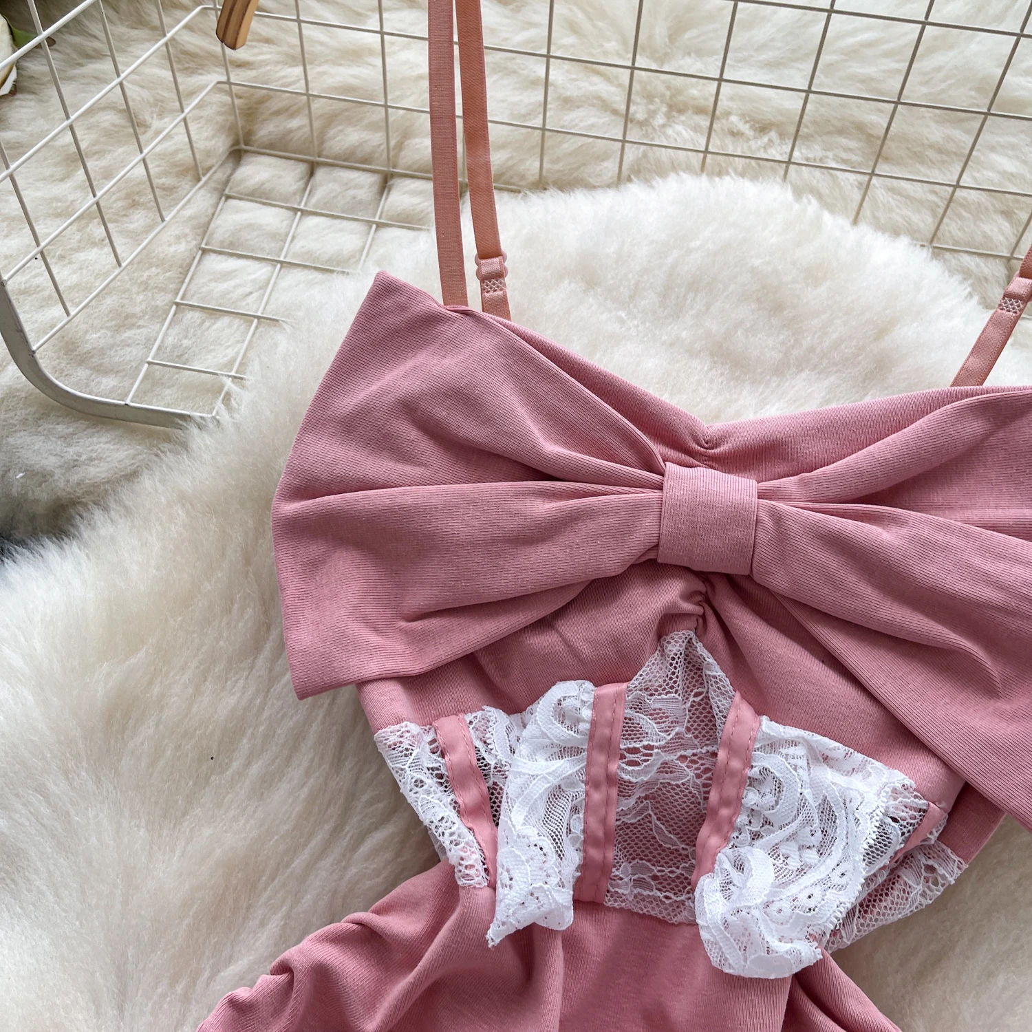 Elegancka sukienka letnia w stylu koreańskim, boho, bez rękawów, w stylu vintage, z motylami, dopasowana, z koronką, w stylu fairy.