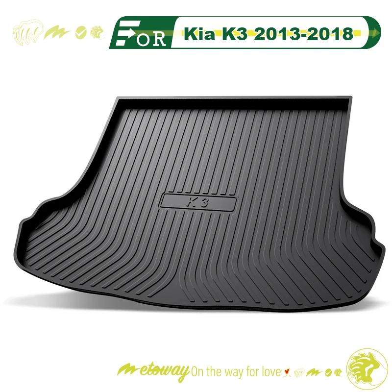 For Kia K3 2013-2024 Custom Fit Car Trunk Mat All Season Black Cargo Mat 3D Shaped Laser Measured Trunk Liners