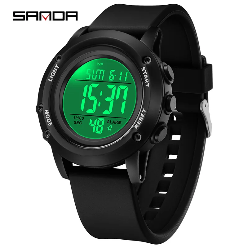 Sanda 2165 Top Brand Multifunctional Outdoor Sports Student Chronograph Watch Luxury Electronic For Men Luminous Led Display2025