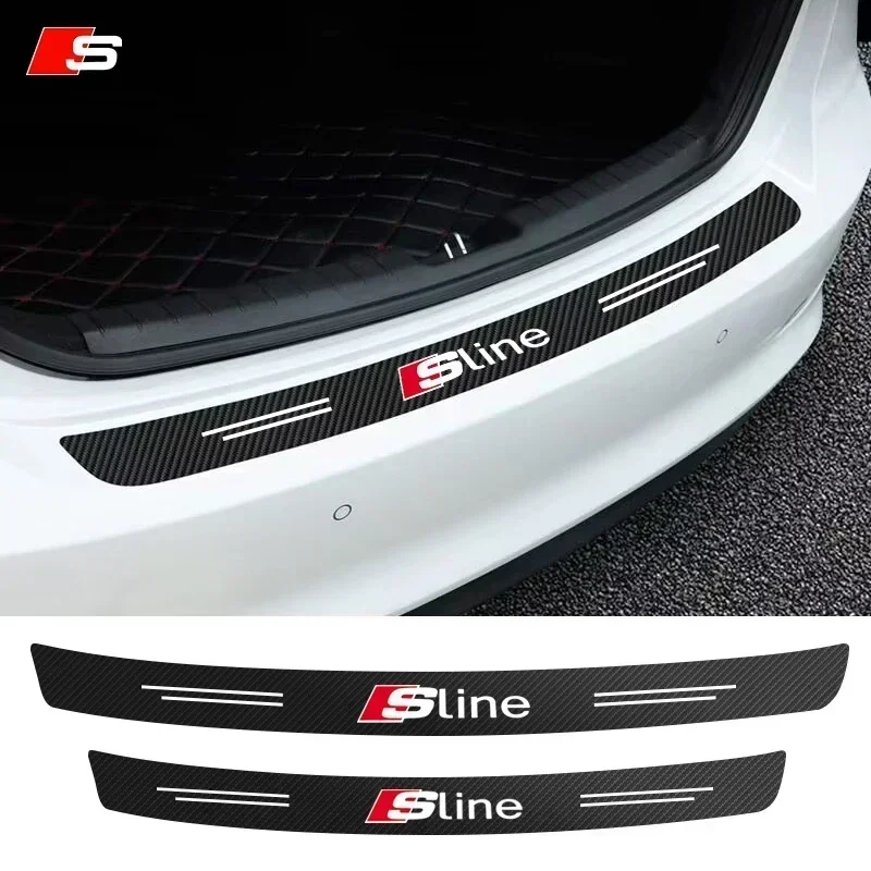 

Защитная наклейка на задний бампер автомобиля из углеродного волокна для Audi Sline TT A1 A2 A3 A4 A5 A6 A7 A8 8P B6 B7 Q3 Q5 Q7 Автомобильные товары