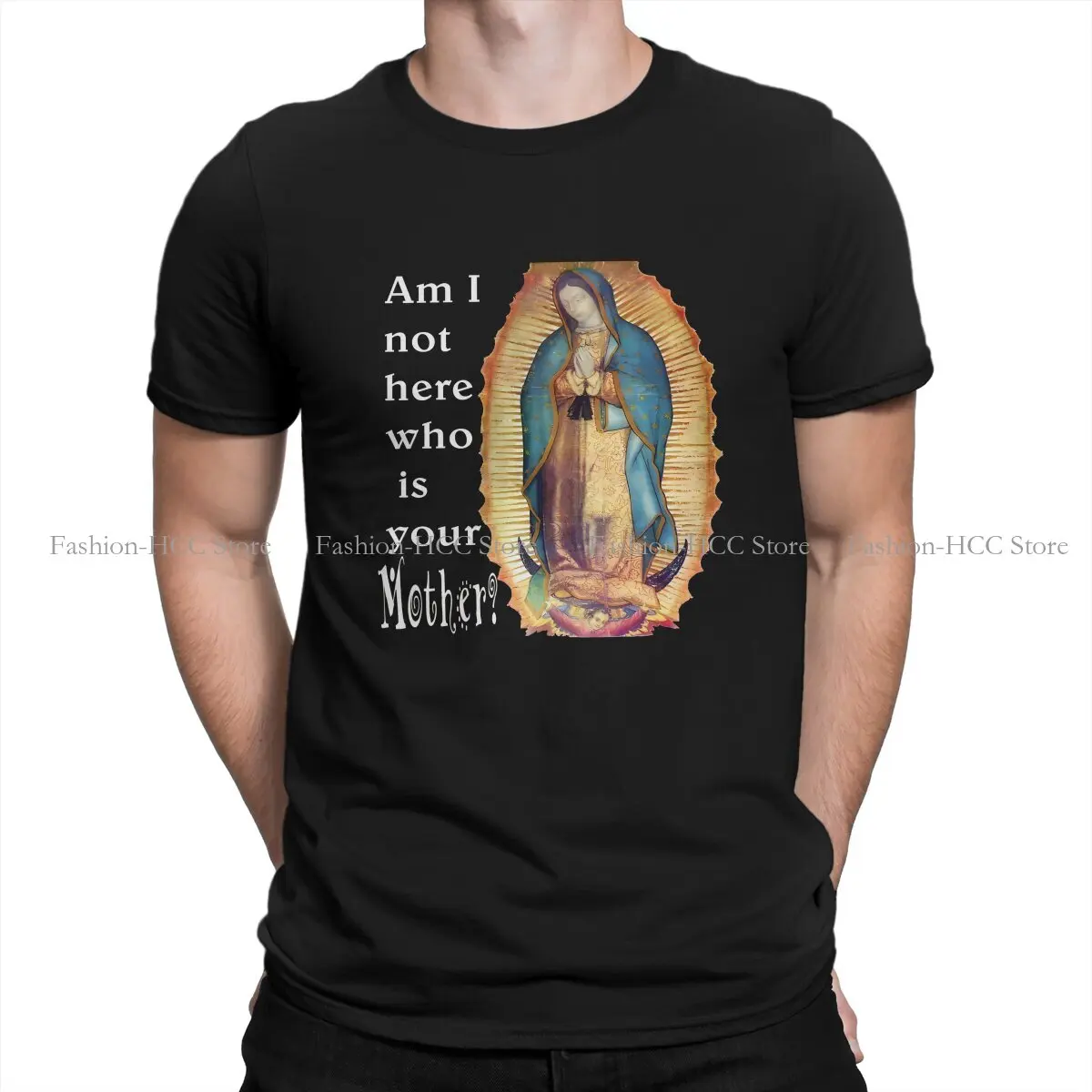 Virgin Mary Polyester TShirt for Men Our Lady of Guadalupe Soft Summer Tee T Shirt Novelty New Design