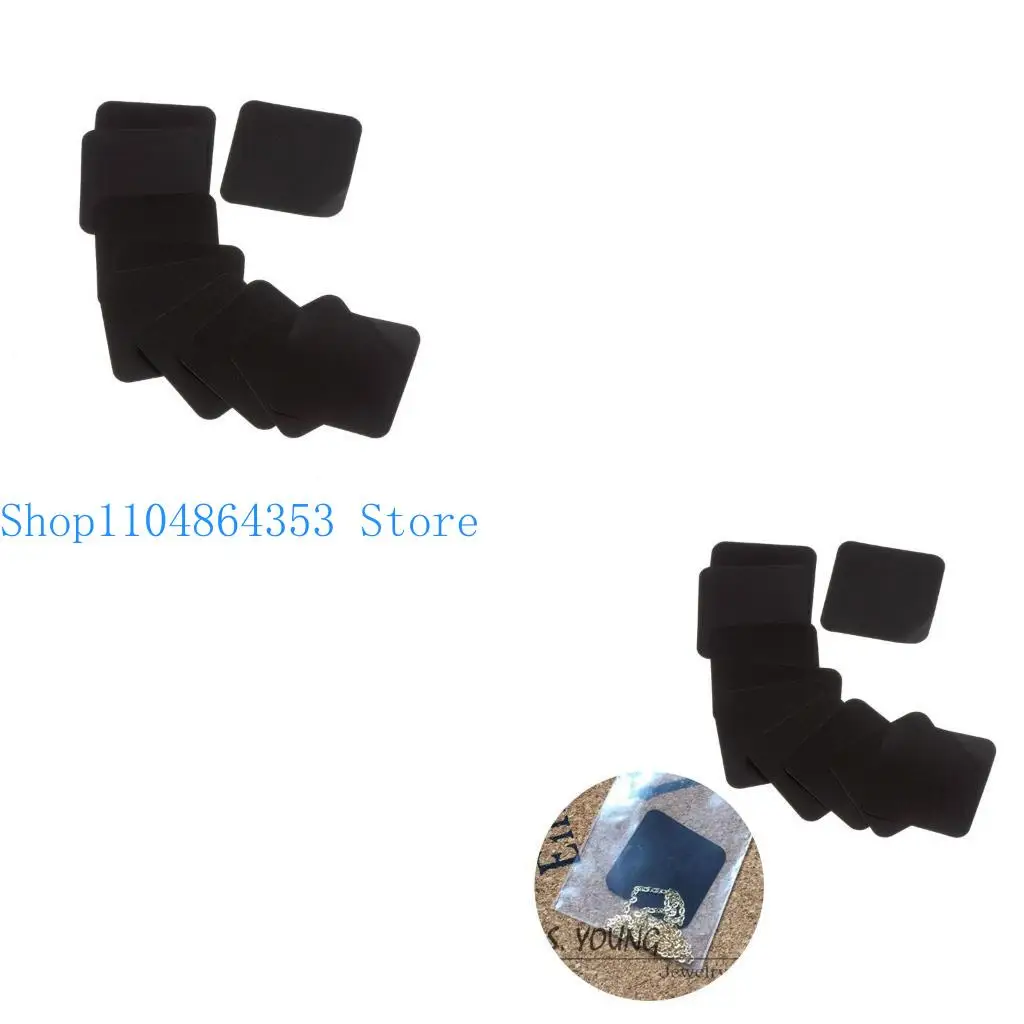 

652F 10 Pcs Jewelry Anti-Tarnish Paper Tab Strip Black for Jewelry Storage for Protec