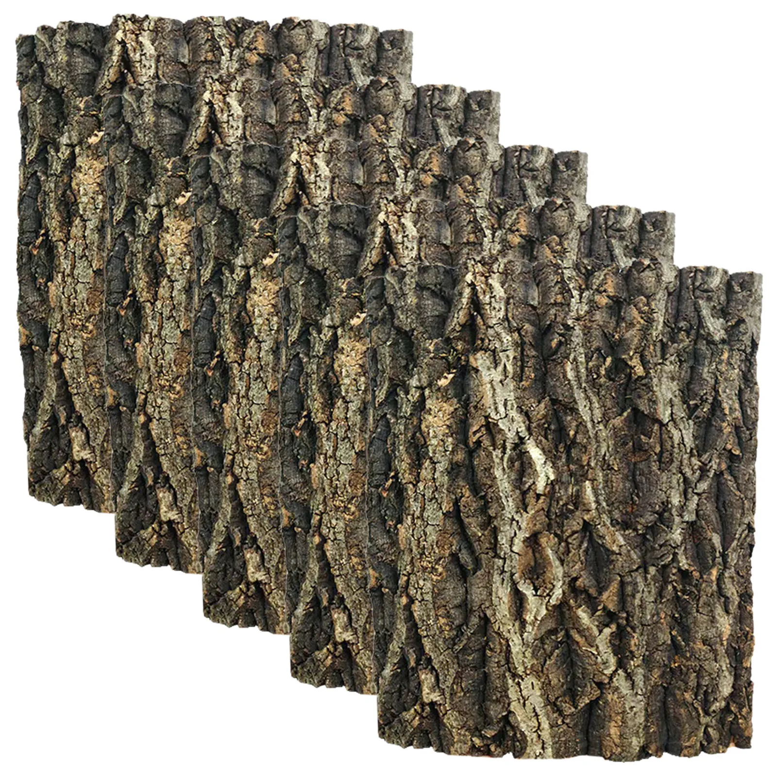 5pcs Reptile Cork Bark Terrarium Background Decor Climbing Mat Habitat Bark Backdrop Wall Decoration for Bearded Dragon