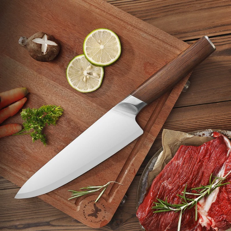 6.9 Inch Gyuto Knife L2 Powder Steel Blade Wenge Handle Chef's Cleaver Meat Slicing Vegetables Kitchen Knives Cooking Tools
