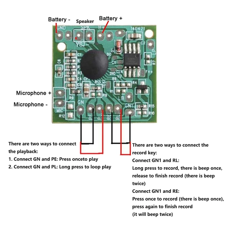 5PCS 30S Seconds Voice Playback Board Electronic Greeting Card Recorder Sound Module Chip Music Talking Recordable