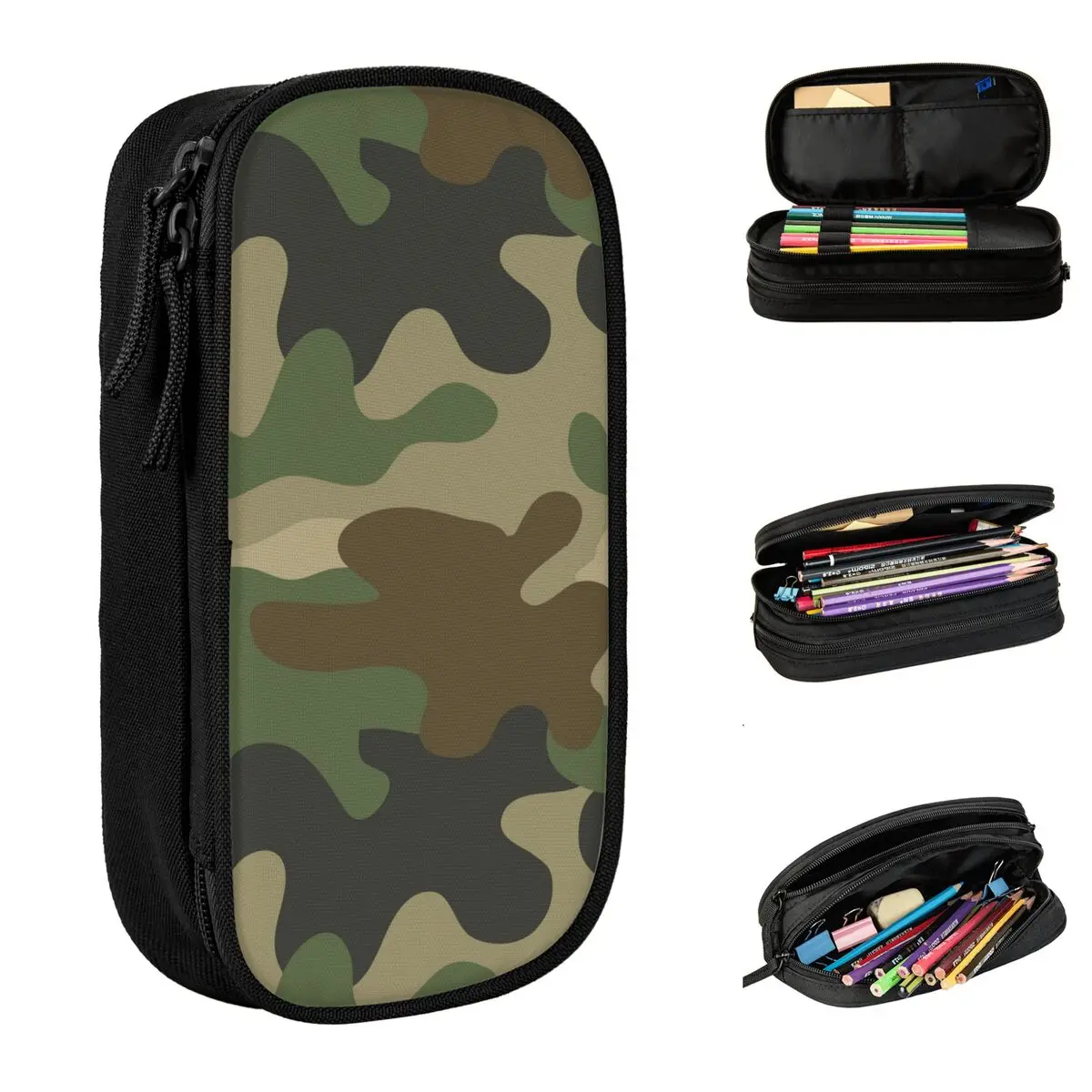 Camouflage Pencil Case Pencil Pouch Pen Holder for Girls Boys Big Capacity Pencil Bags School Supplies Zipper Stationery