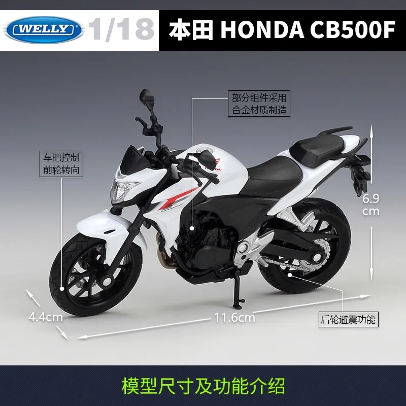 Welly 1:18 Honda 2014 Honda Cb500f Cb500 f Model Motorcycle With Base Toy Gift Collection Accessories