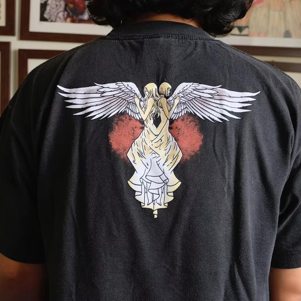 2026 Claymore Anime Double-Sided Printed Washed T-Shirt Clare Teresa Retro Manga Graphic Oversized Short Sleeve Unisex Adult Tee