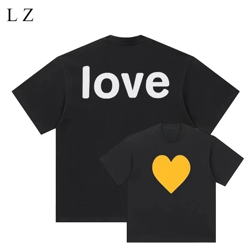 

Универсальная футболка с мотоциклетным алфавитом Love, мужская и женская свободная футболка с круглым вырезом в уличном стиле, повседневный топ с круглым вырезом и половиной рукавов