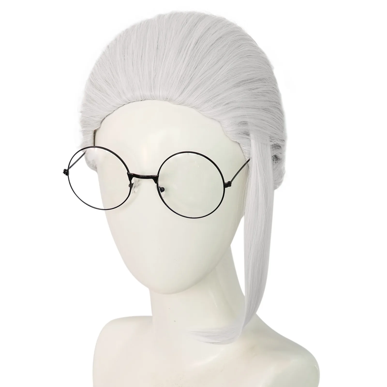 Anime Sakamoto Days Taro Sakamoto Cosplay Wig Silvery White Hair Glasses Assassin Halloween Party for Women Men Props Accessory