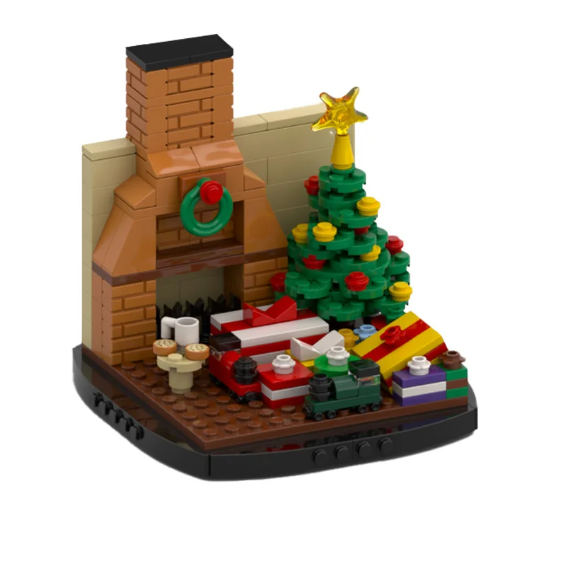 271 PCS MOC Creative Santa Claus Chimney Scene Technology Modular Popular Building Block Brick Models Children DIY Toy Set Gifts