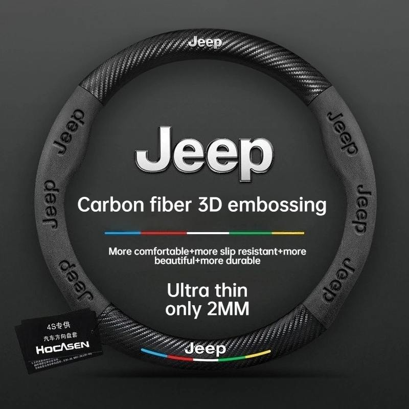 

38cm Suitable for Jeep Steering Wheel Cover Compass Freedom Hero Wrangler Commander Gladiator Car Handle Covers