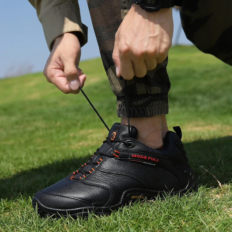 Cowhide Hiking Shoes men Mountain Hunting Boots Outdoor Waterproof  Walking shoes trekking Shoes women Climbing ankle Sneakers